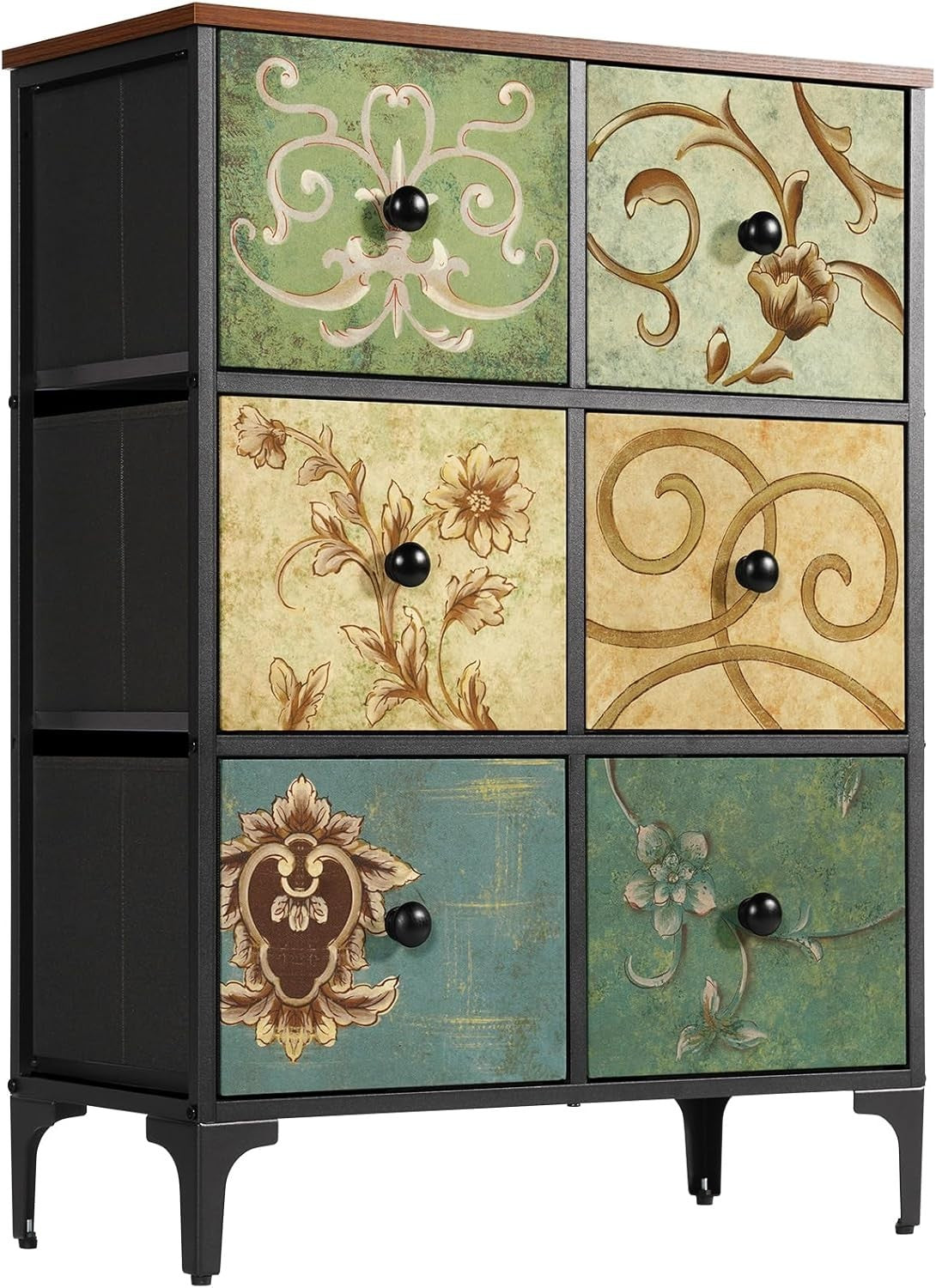 6 Drawer Fabric Dresser Organizer - Bedroom Storage, Living Room, Nursery