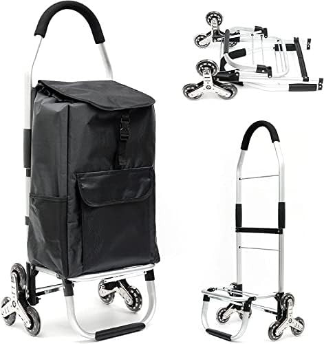 Folding Stair Climber Shopping Trolley Tri Wheel Waterproof Bag Cart