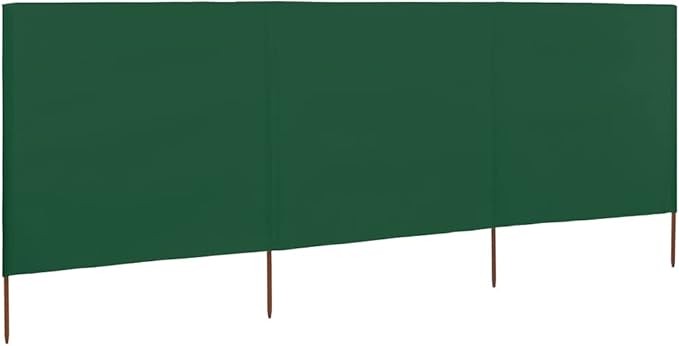 Green 3-Panel Wind Screen 400x160cm Outdoor Garden Privacy Divider Shelter