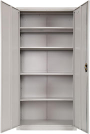 Lockable Metal Storage Cupboard 5 Shelves Adjustable Heavy Duty Office
