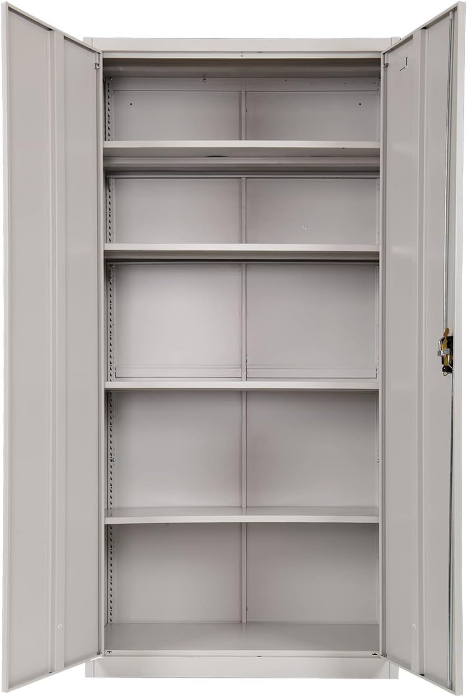 Lockable Metal Storage Cupboard 5 Shelves Adjustable Heavy Duty Office