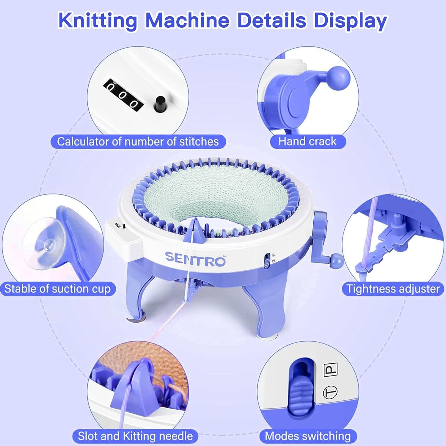 48 Needle Knitting Machine Circular Loom Dual Mode with Counter Craft Kit