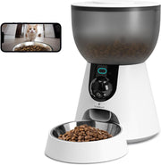 Smart Cat Feeder with Camera WiFi App Control 4L Auto Food Dispenser