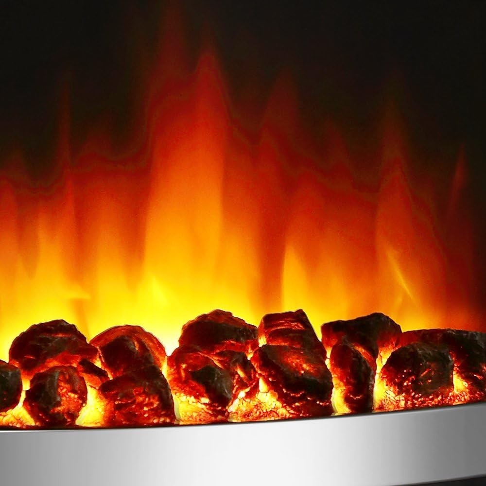 Programmable 48" Electric Fireplace, Remote Control, 2kW Heat Output