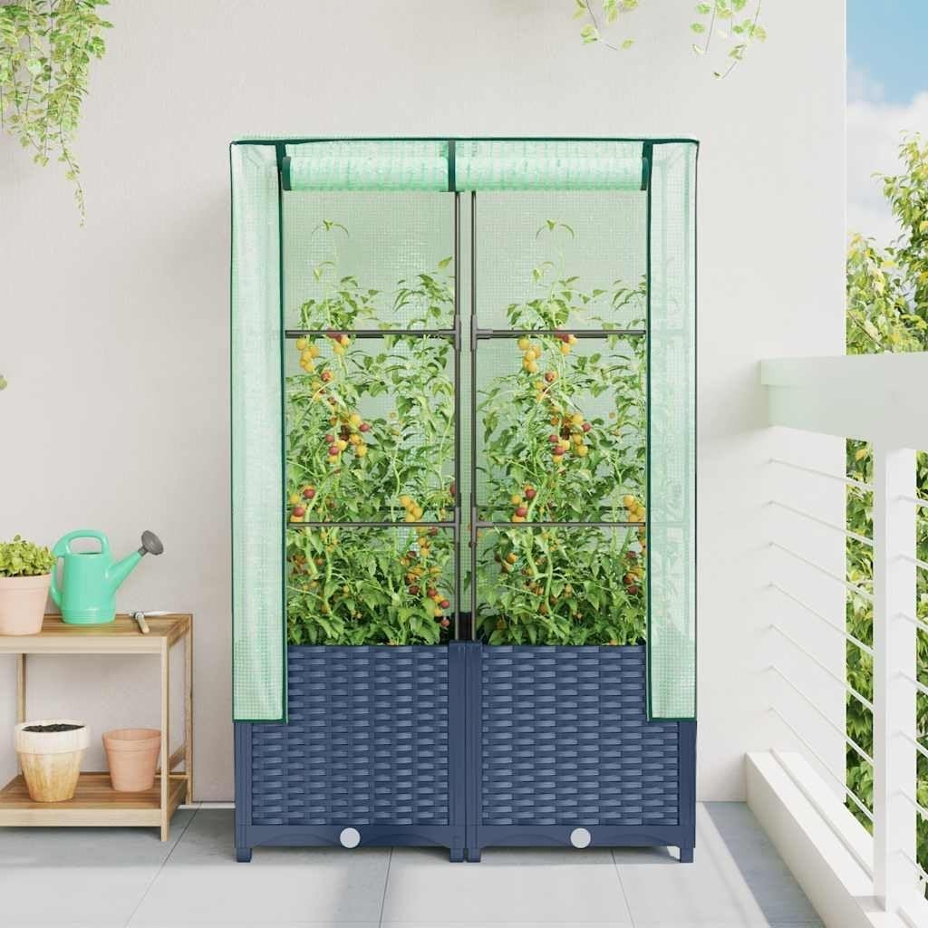Raised Bed Planter with Greenhouse Cover 80x40x138cm