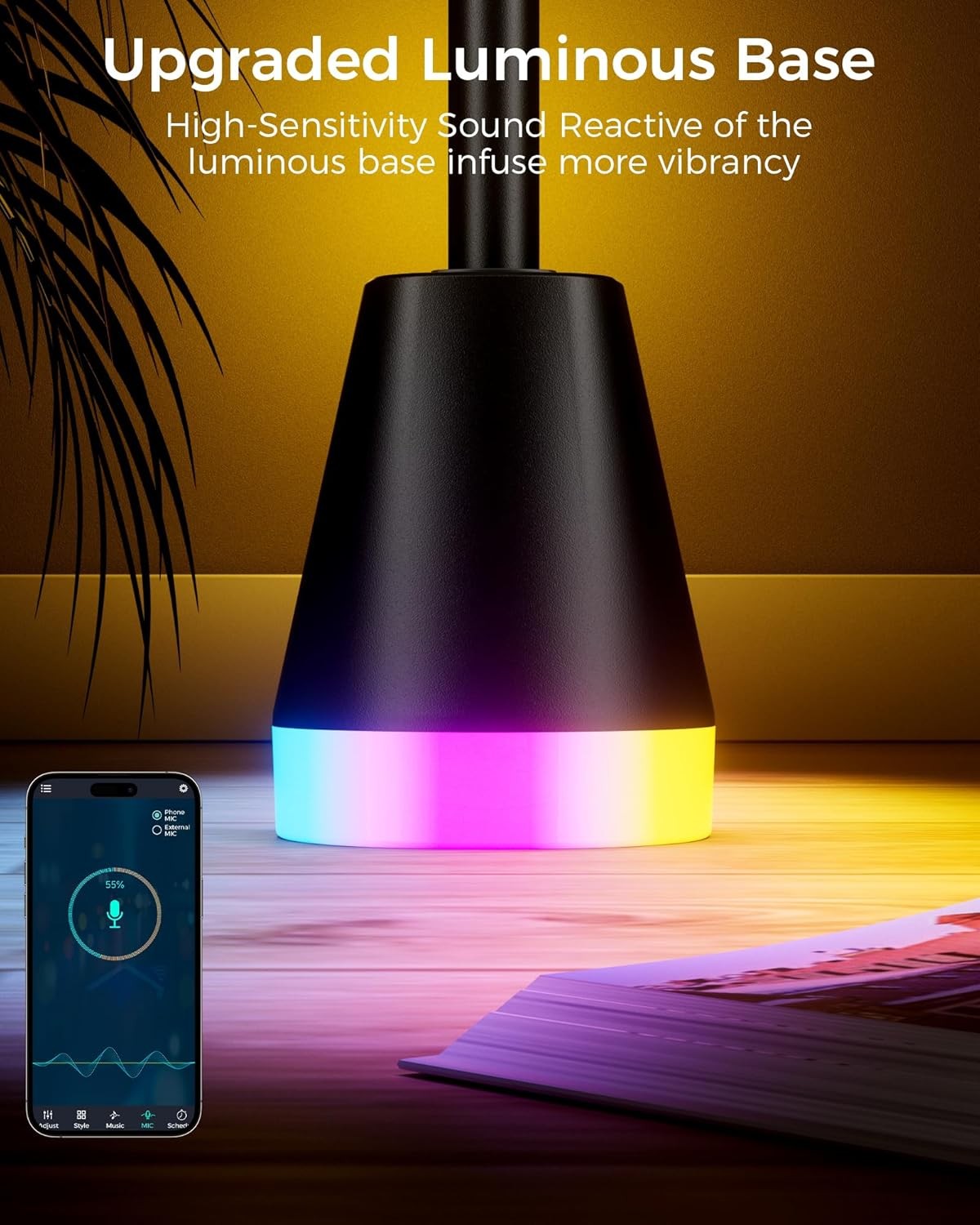Smart RGB Corner Floor Lamp App Remote Music Sync 16M Colours LED Light