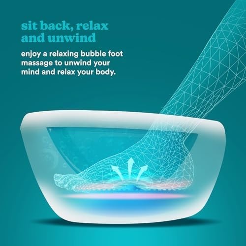 Heated Foot Spa Massager with Bubbles & Acu-Node Massage for Pain Relief