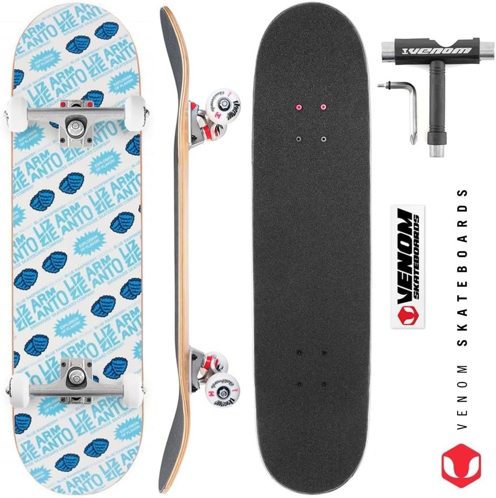 Pro Complete Skateboard 8.25 Blue Razz Trick Street Board