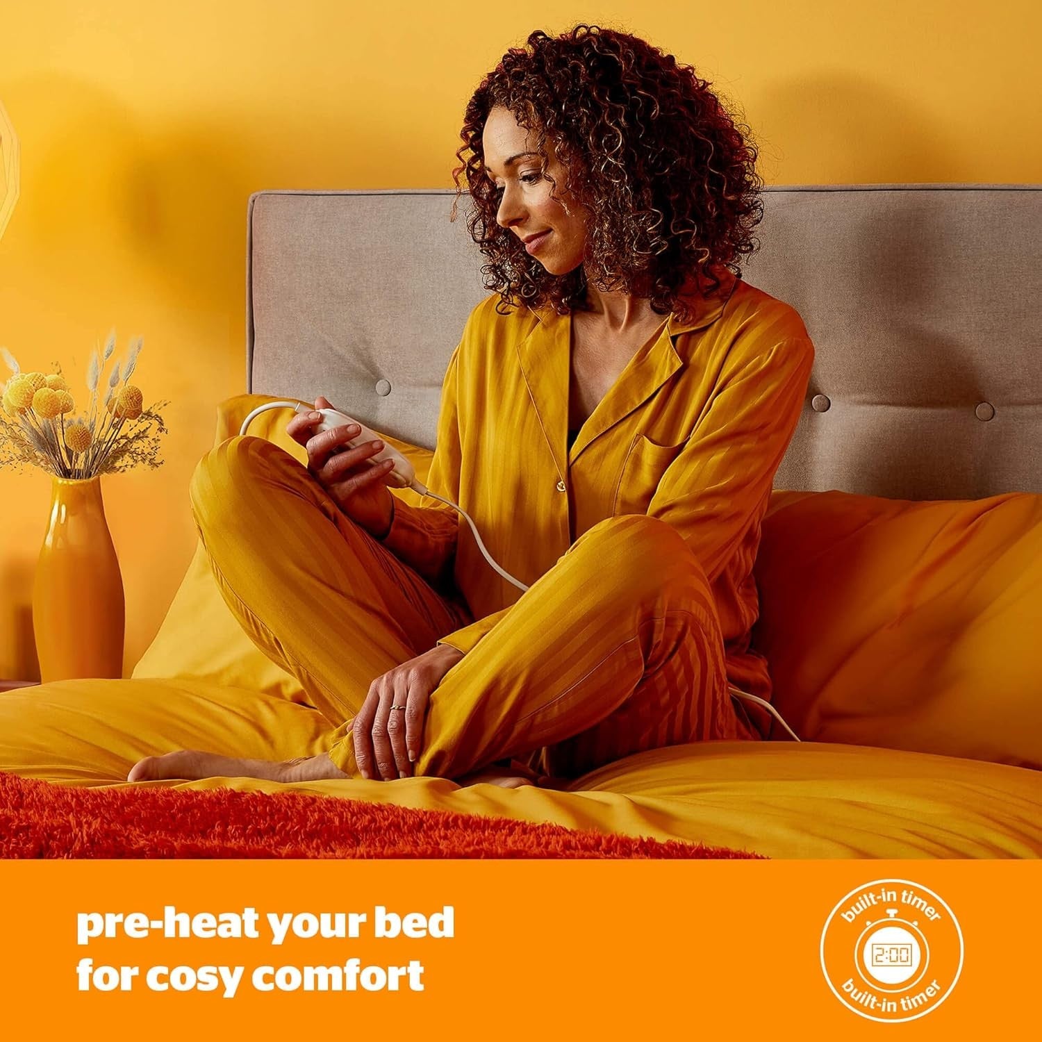 Electric Heated Mattress Topper Double 4 Zone Heating 9 Heat Settings 140x140cm