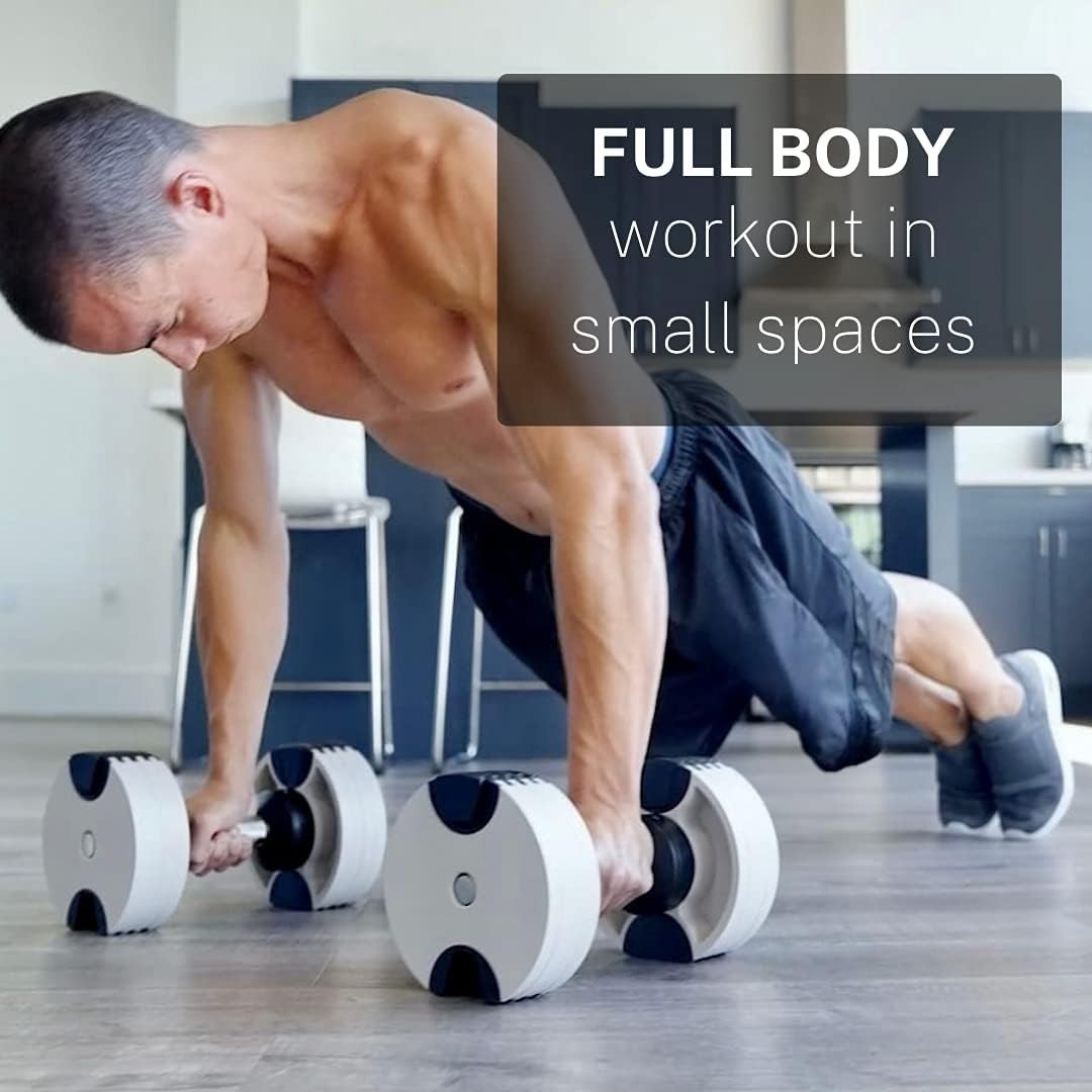 Single Smart Adjustable Dumbbell 80lb One Hand Dial Compact Trainer