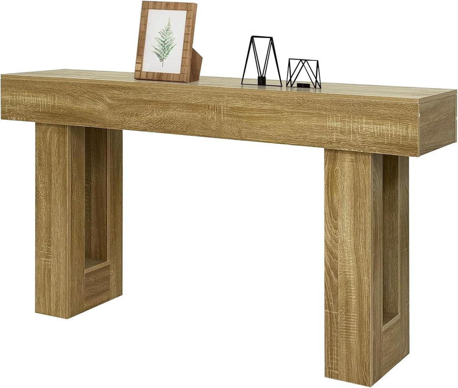 Farmhouse Console Table 63" Rustic Wood Sofa Hallway Entry Table Storage