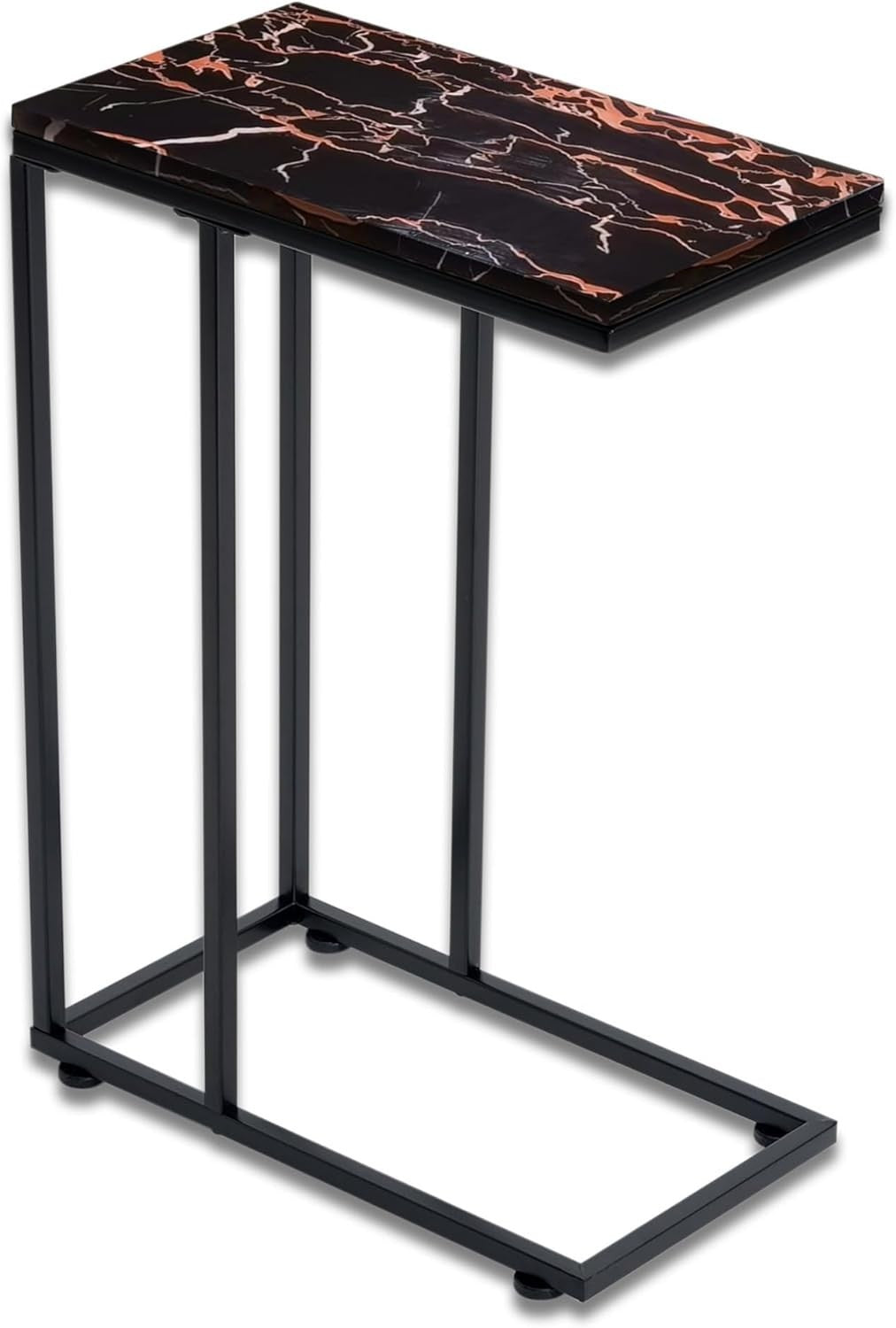 Rose Gold C Shaped Side Table Sofa Bed Snack Laptop Stand Metal Frame