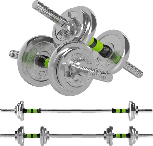 20kg Adjustable Dumbbell Barbell Set 2-in-1 Non Slip Home Gym Weights