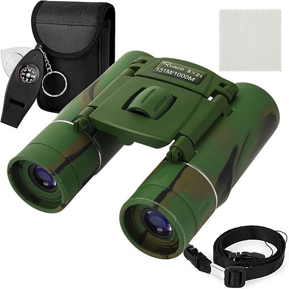 8x21 Kids Fixed Focus HD Binoculars Camo Outdoor Bird Watching Toy Gift