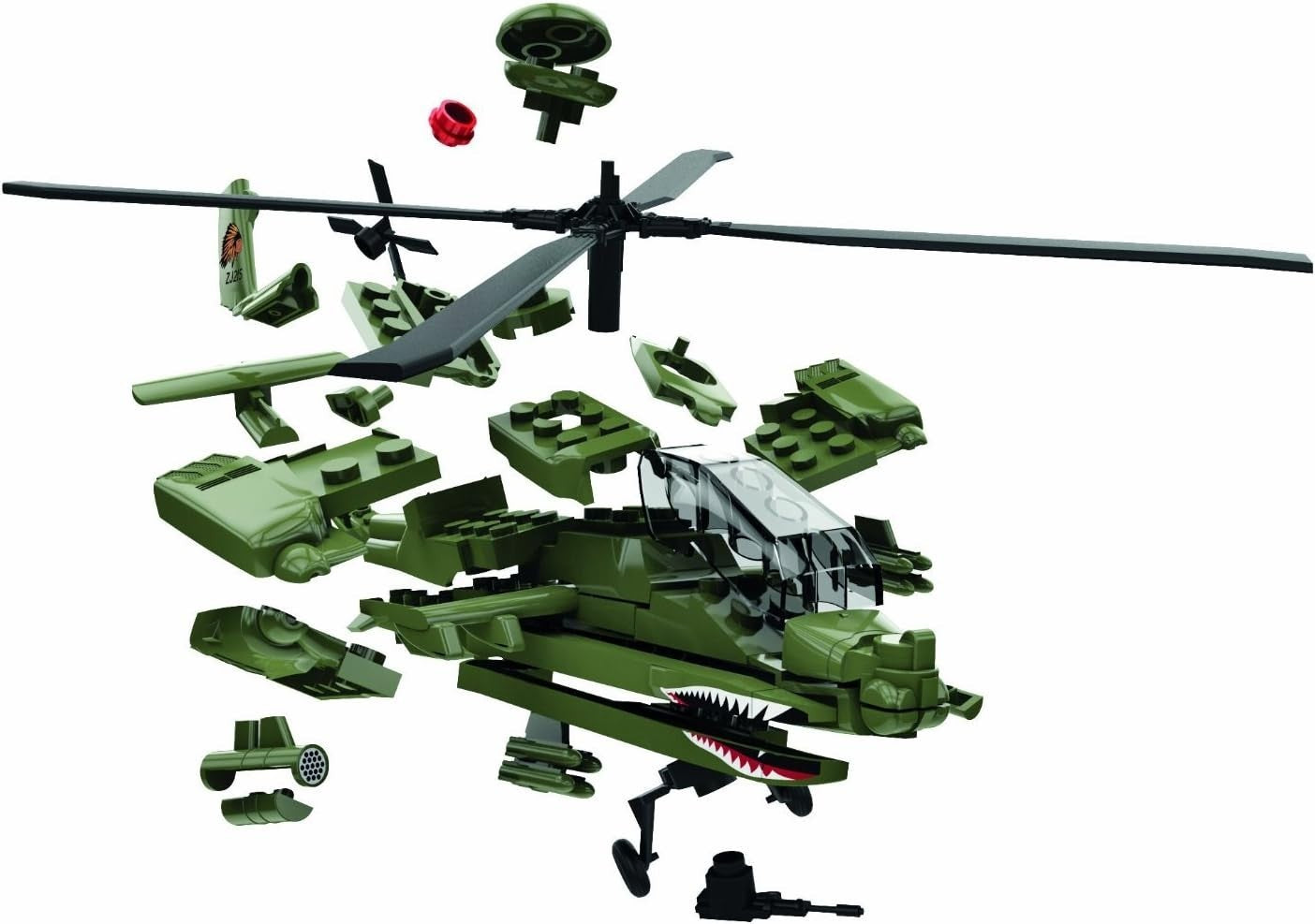 Apache Helicopter Snap Build Kit Kids 6+ Military Toy Plane Model RAF Gift
