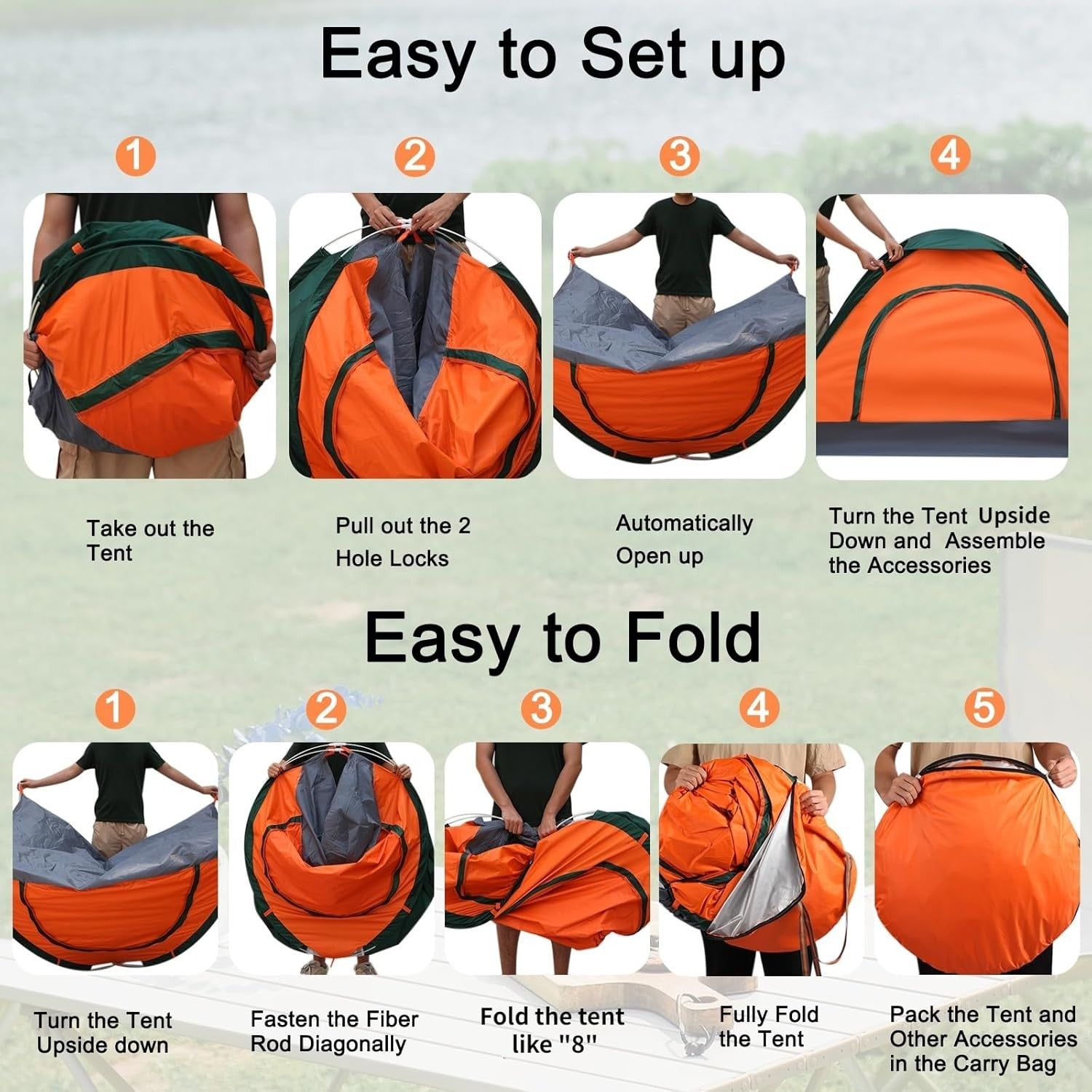 2-3 Man Automatic Pop Up Camping Tent Waterproof