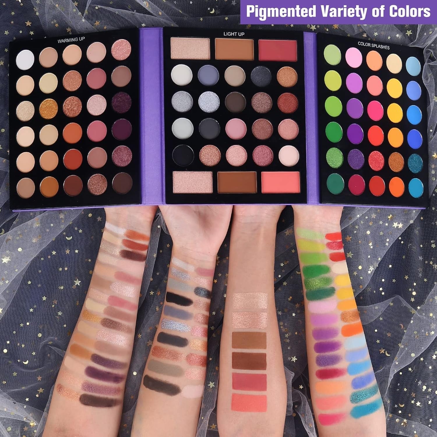 86 Color Eyeshadow Palette Makeup Set With 15 Brushes Matte Glitter