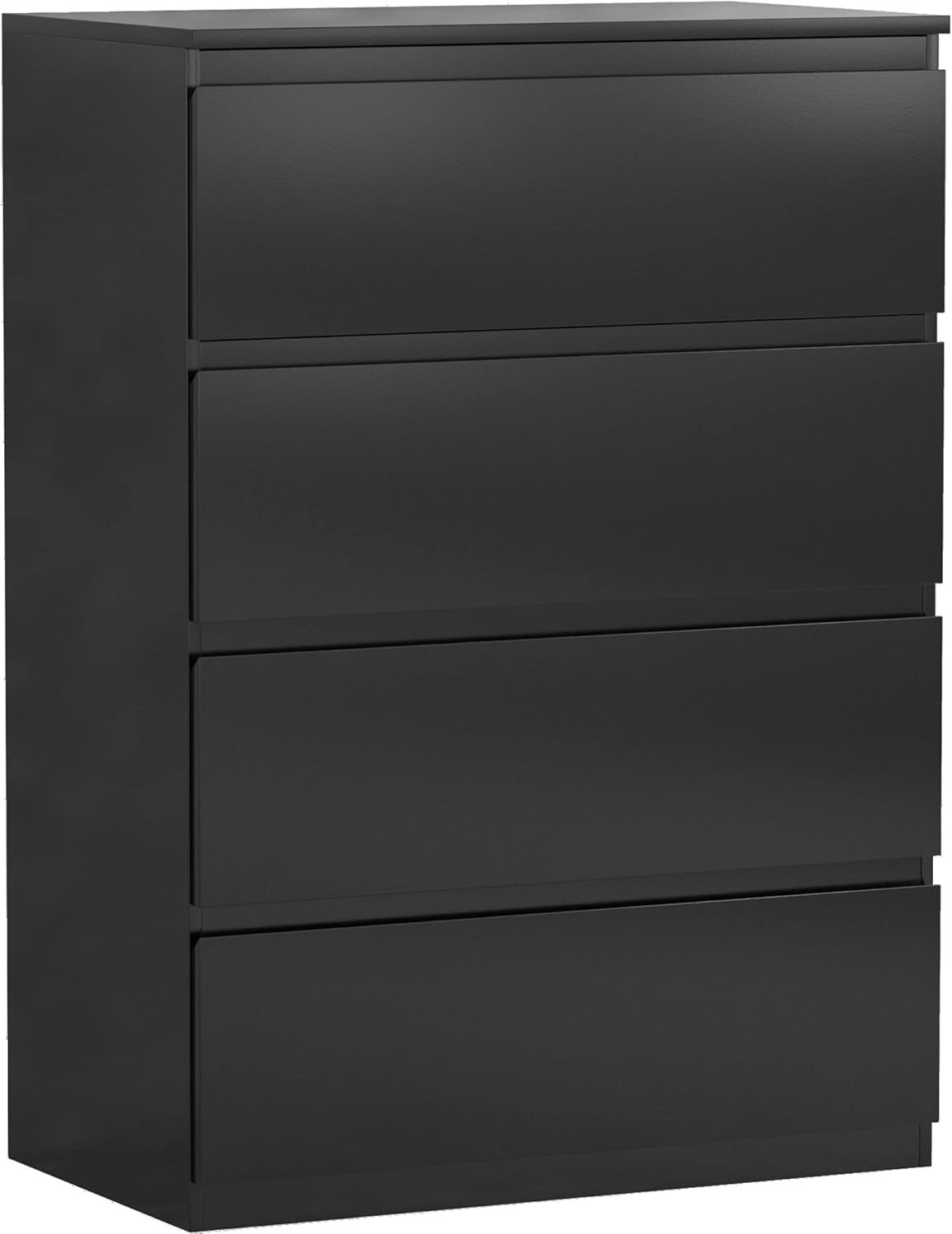 Black 4 Drawer Chest Modern Storage Unit – Slim Bedroom Dresser