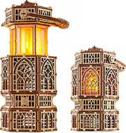 LED Lit 3D Wooden Lantern Puzzle – Mechanical DIY Model for Kids & Adults