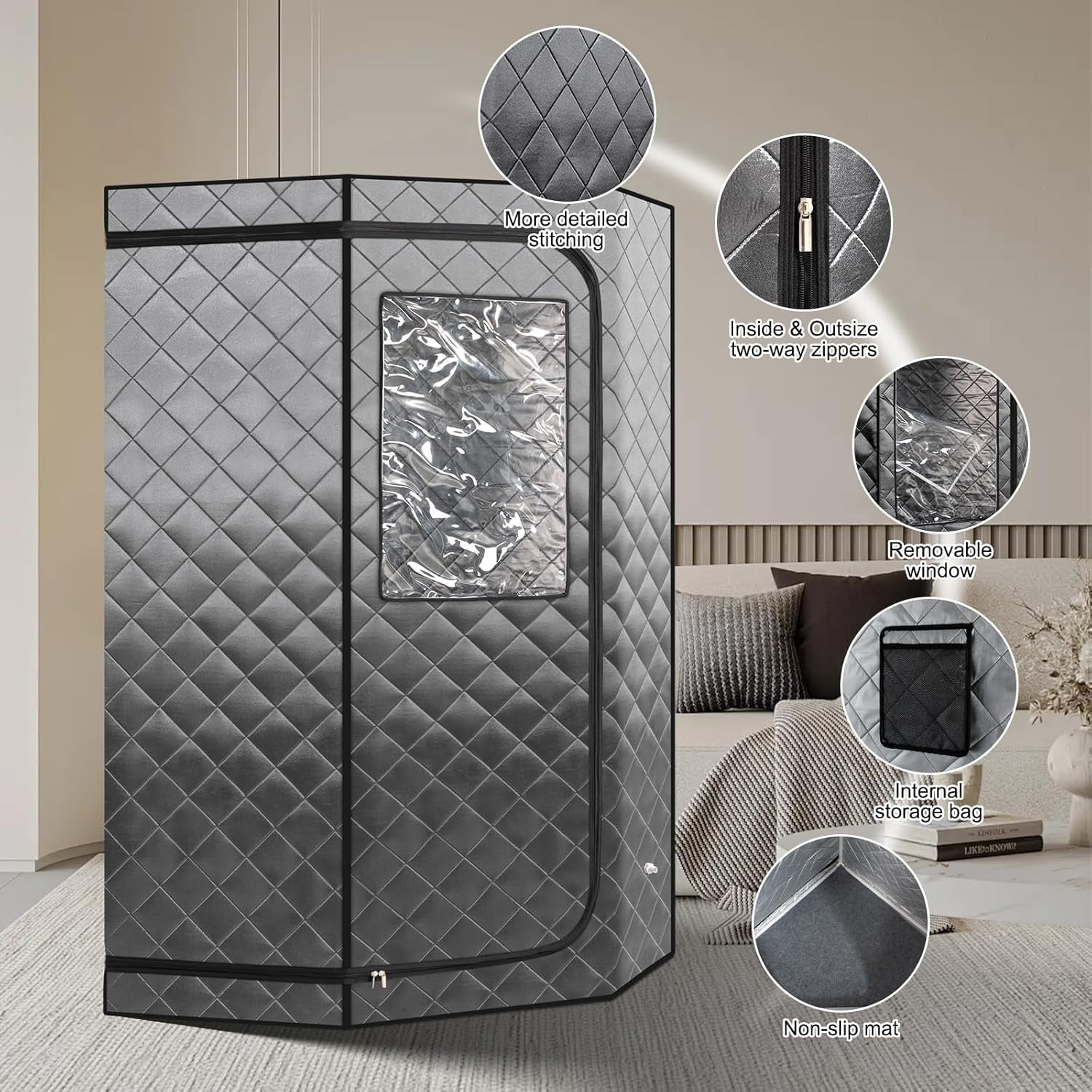 Portable Full-Body Steam Sauna Tent w/ 4L 1500W Generator Remote & Upgraded