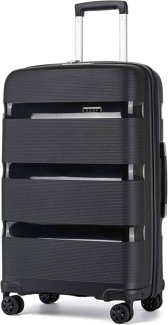 Medium Polypropylene Suitcase Hard Shell TSA Lock 4 Wheel Spinner 56L