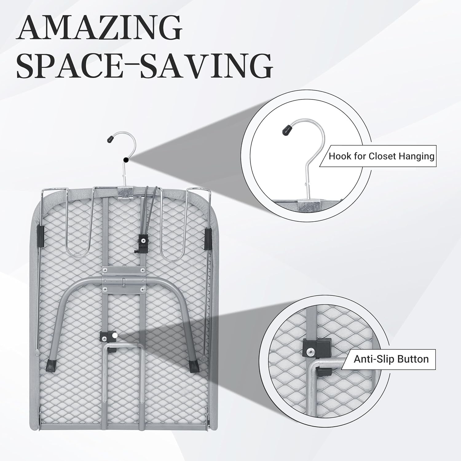 Small Tabletop Ironing Board Heat Reflective Foldable with Iron Rest
