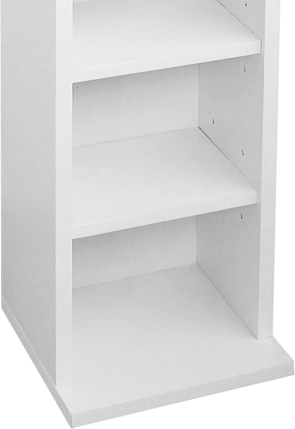 DVD CD Storage Tower Rack 6 Shelf Media Organizer Cabinet White 90cm