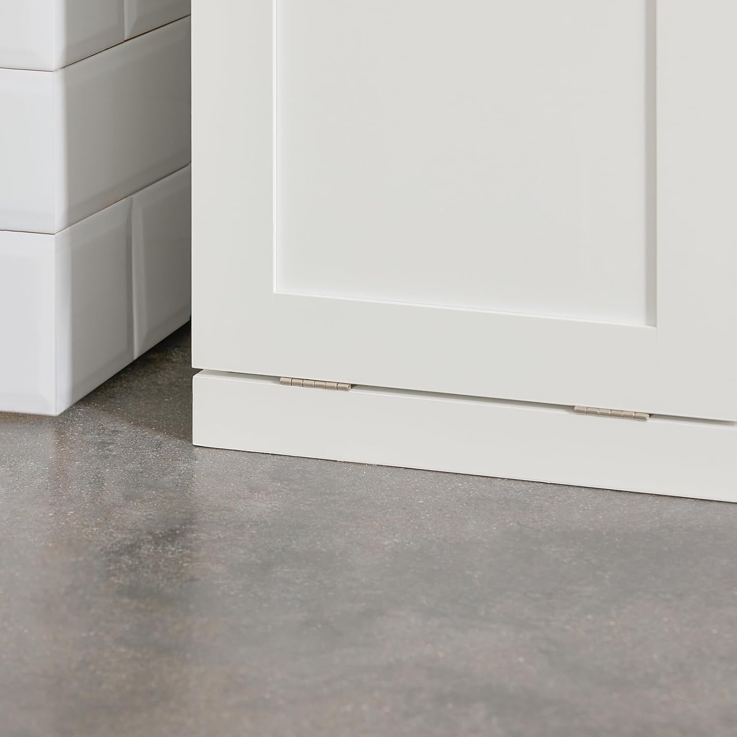 Bathroom Laundry Cabinet with Pull Out Basket Drawer Shelves White Storage