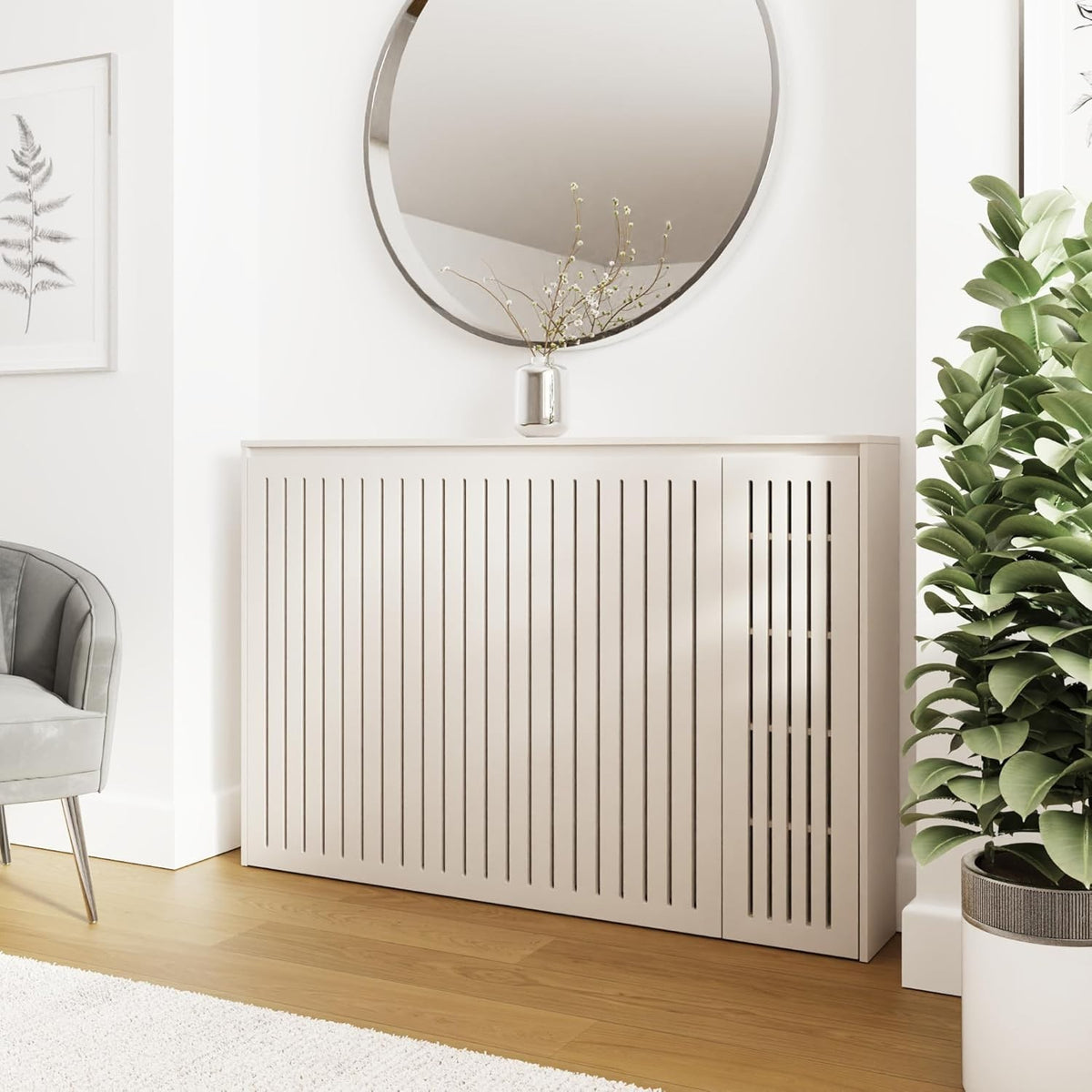 Stone Radiator Cover with Storage | Adjustable Shelves | Modern Metal ...