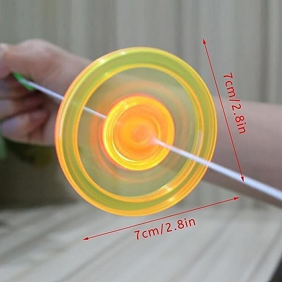 Rainbow Light Flywheel Spinner Pull Line Glow Fidget Stress Relief Toy