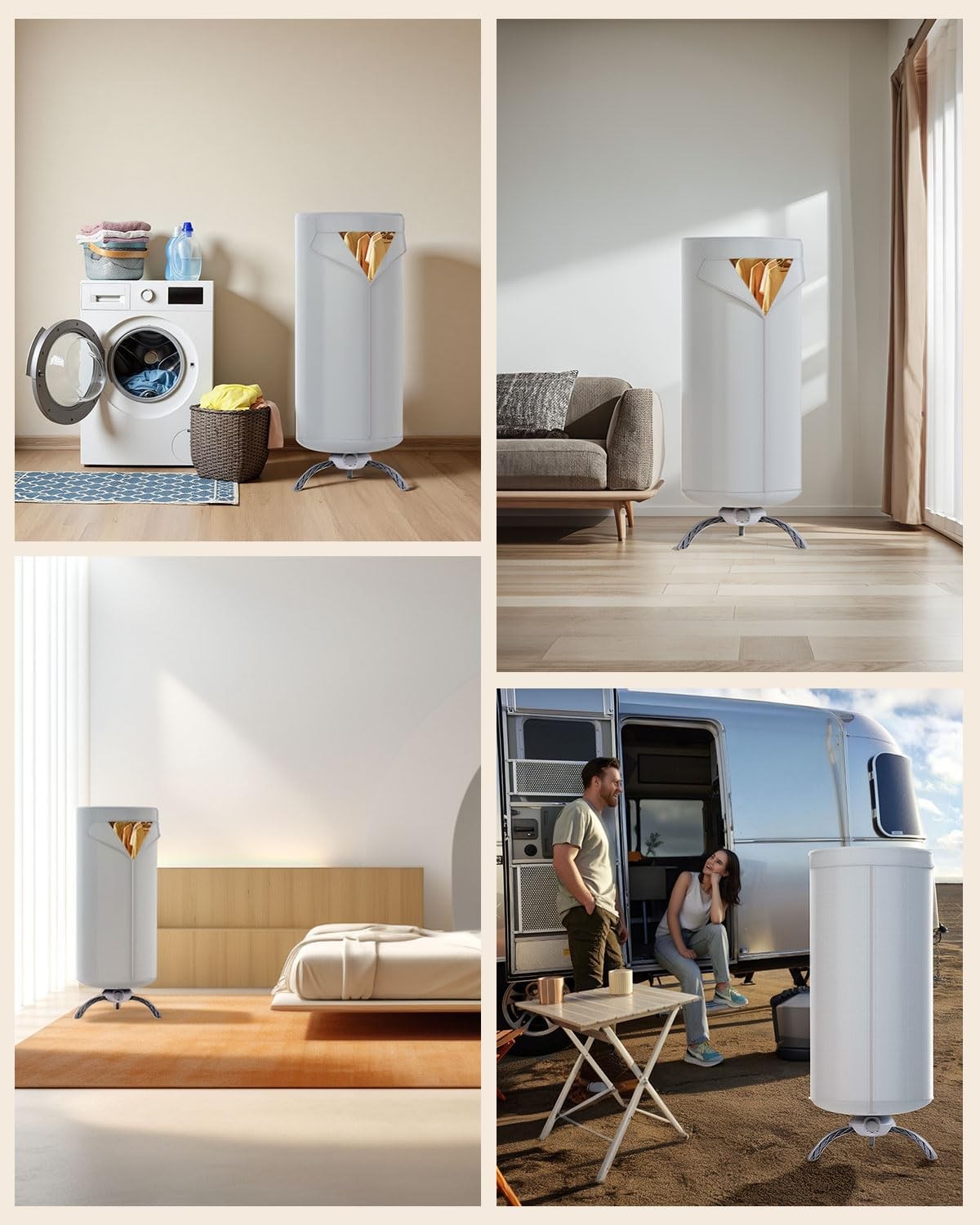 Compact Heated Clothes Airer 900W Portable Electric Dryer 2 Tier 10kg Indoor