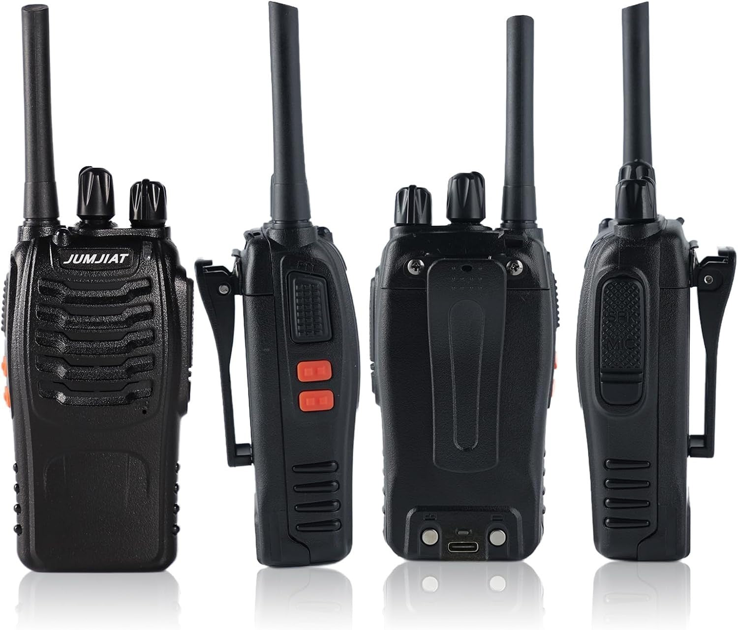 Long Range PMR446 Walkie Talkies 2 Pack Rechargeable 16CH w/ Earpieces