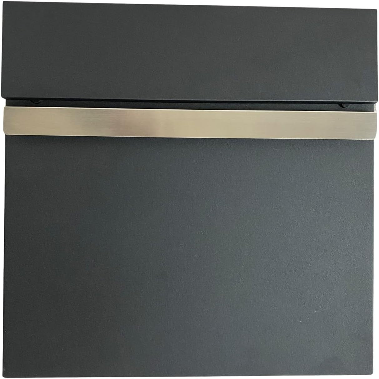 Wall Mounted Lockable Post Box Black Stainless Steel Waterproof Mailbox