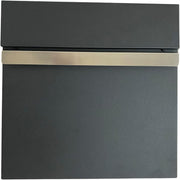 Wall Mounted Lockable Post Box Black Stainless Steel Waterproof Mailbox