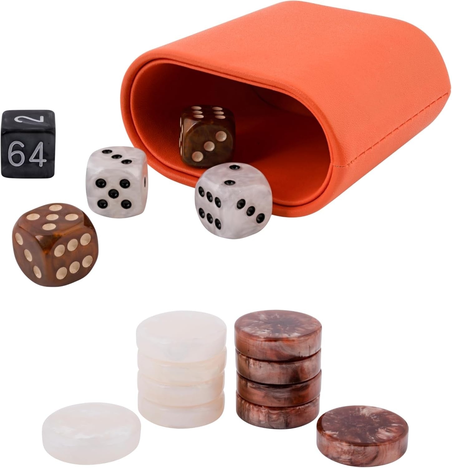 15 Inch Luxury Backgammon Set Faux Leather Case Folding Travel Board Game