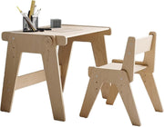 Adjustable Kids Wooden Table & Chair Set with Tilting Desk, Ergonomic, Durable