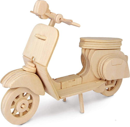 Wooden Scooter Model Kit DIY Construction Toy Craft Puzzle Kids & Adults Gift