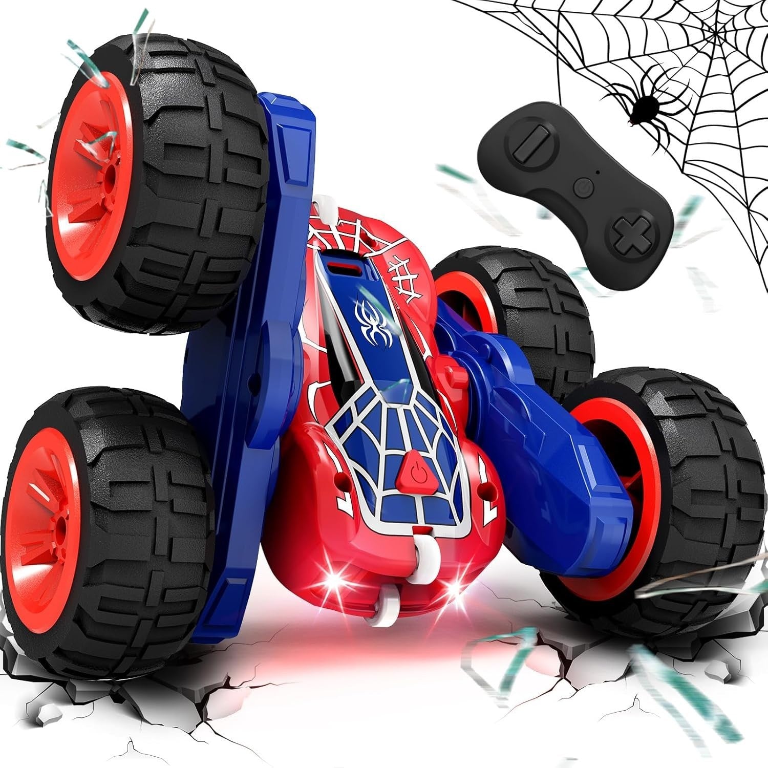 360° Flip RC Stunt Car for Kids 3-12 | 4WD Double-Sided Light Up Toy Truck
