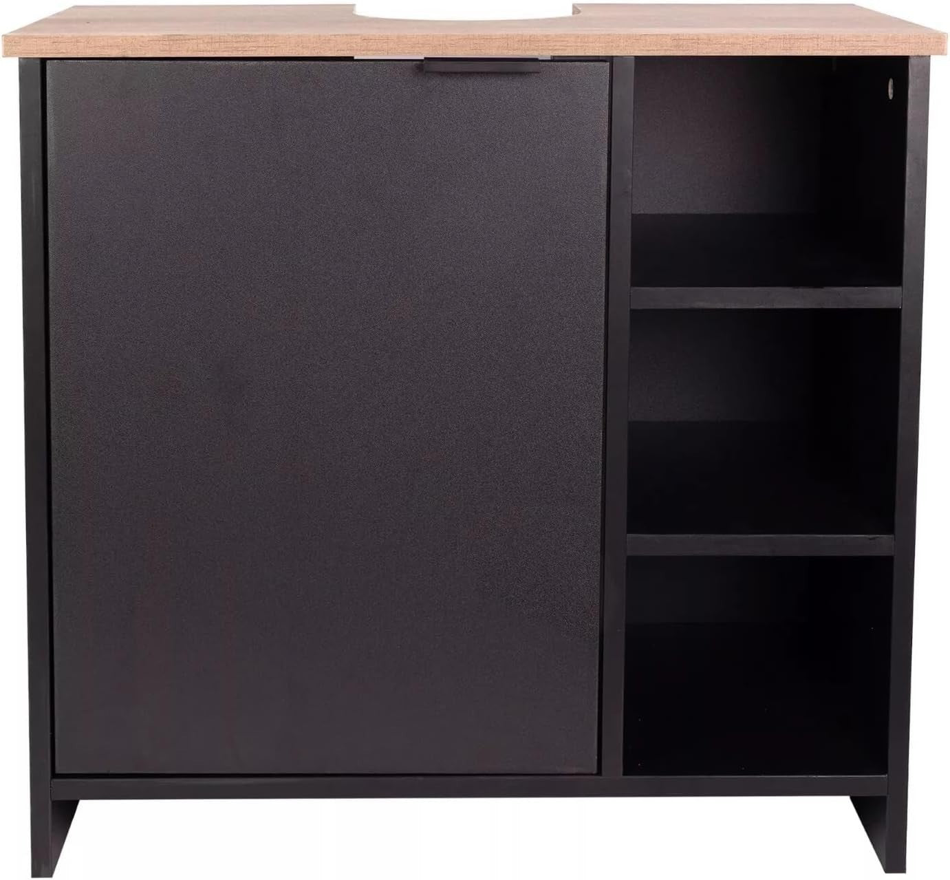Under-Sink Bathroom Cabinet with 3 Shelves & Door, Compact 65x30x60cm