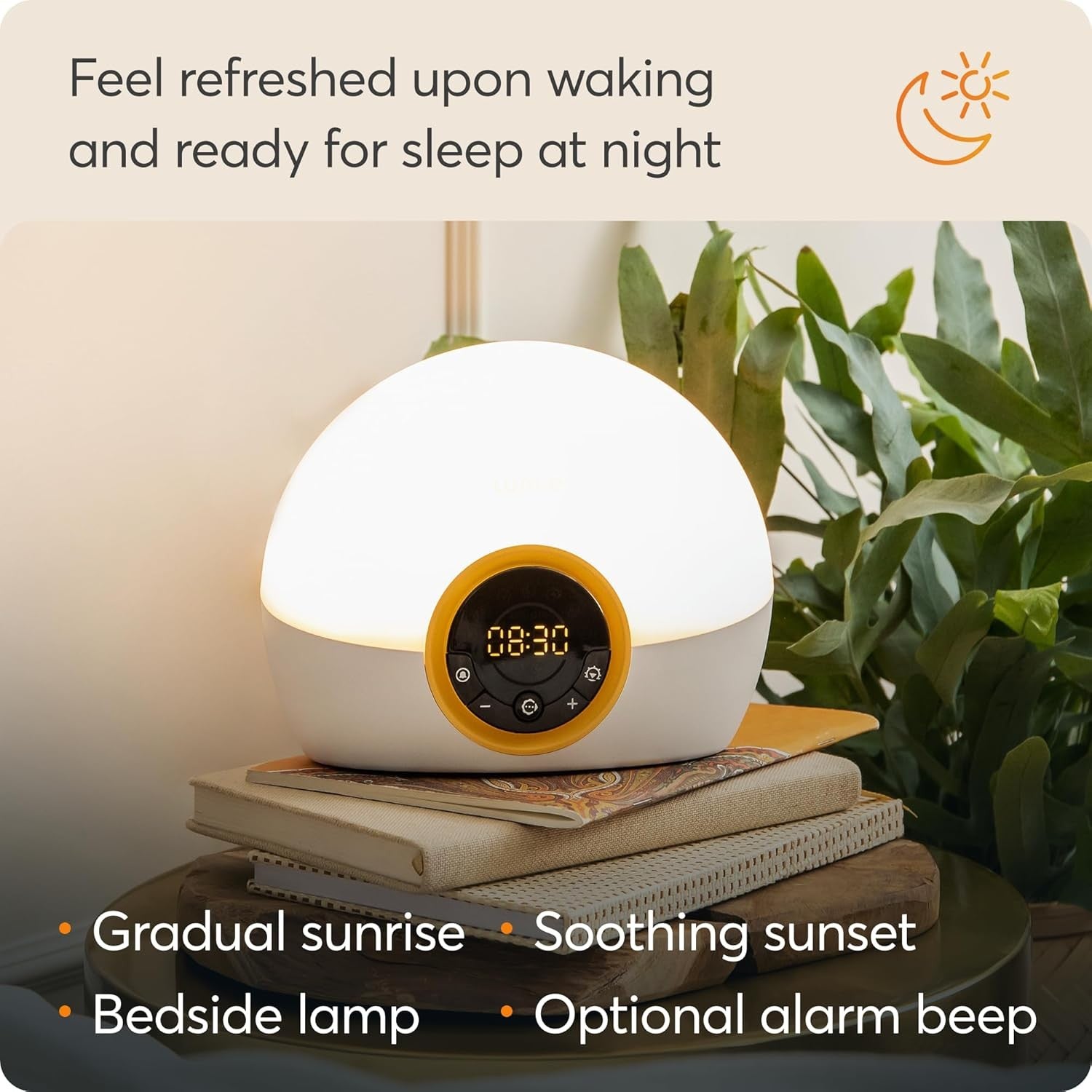 Sunrise Wake Up Light Alarm Clock Sunrise Sunset Multicolour Bedroom Lamp