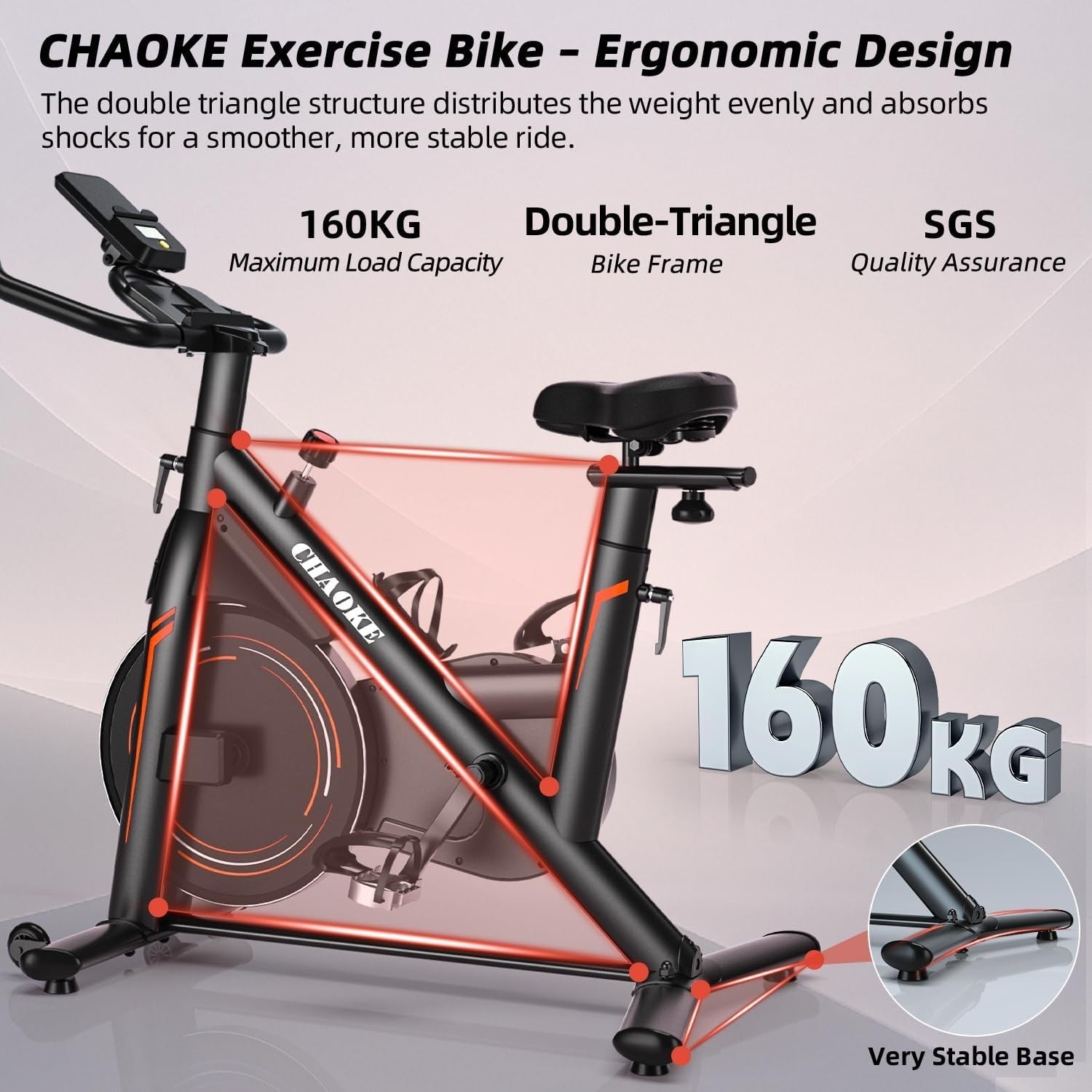 Quiet Magnetic Exercise Bike w/ LCD, APP Sync, Tablet Holder & 360lb Capacity