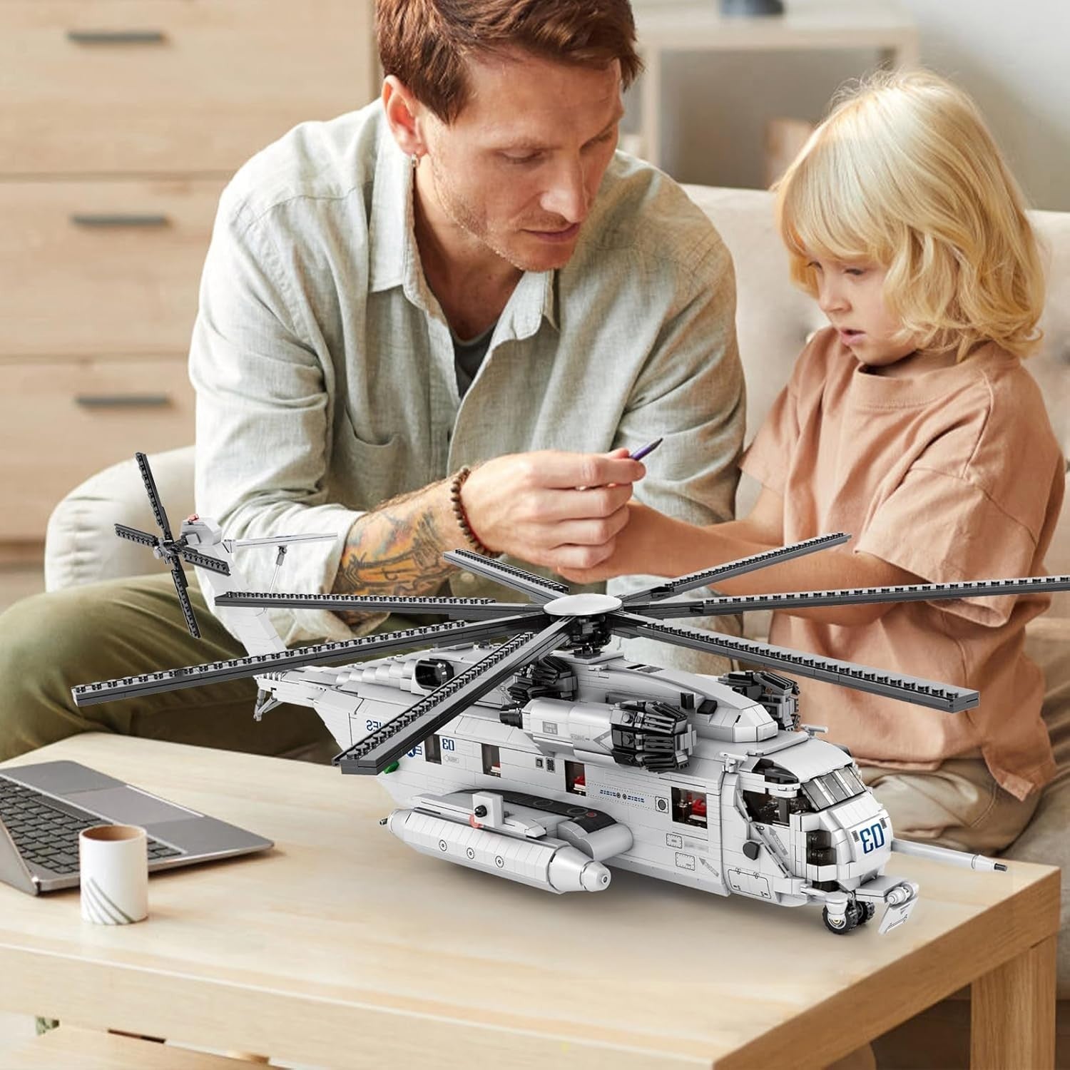 Military Helicopter Building Blocks Set 2129 PCS – Transport Model Kit Toy