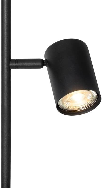 Modern Black Floor Lamp 3 Light Adjustable GU10 Standing Light Tall
