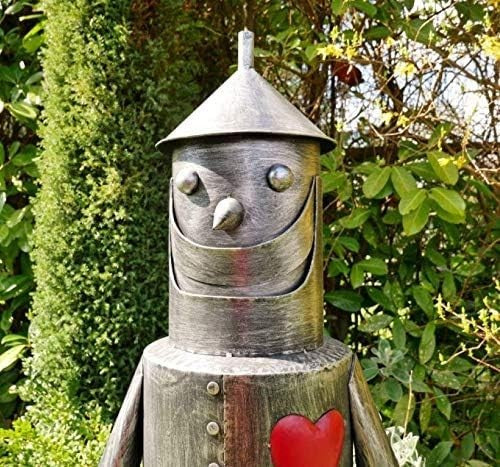 Large 135cm Metal Tin Man Garden Sculpture Lawn Ornament Vintage Outdoor Statue