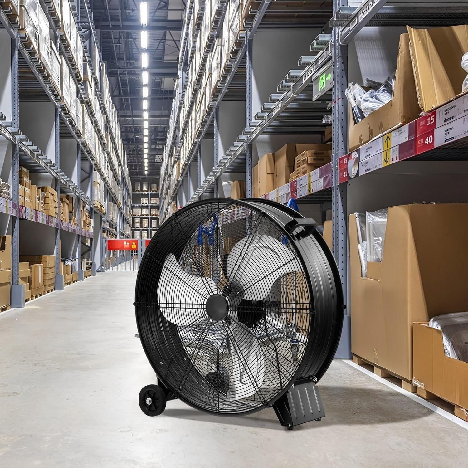 24"/59cm Industrial High Velocity Drum Fan – 3 Speeds Heavy Duty Portable Floor