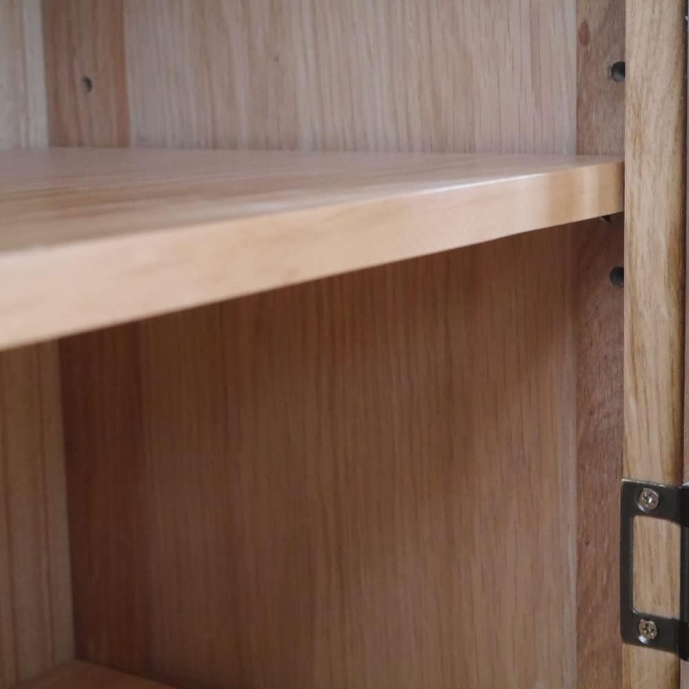 Compact Solid Oak Sideboard Cabinet 2 Doors 2 Drawers Dining Storage