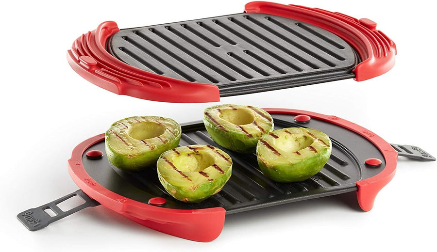 Microwave Grill XL Non Stick Crisping Pan 25cm Red