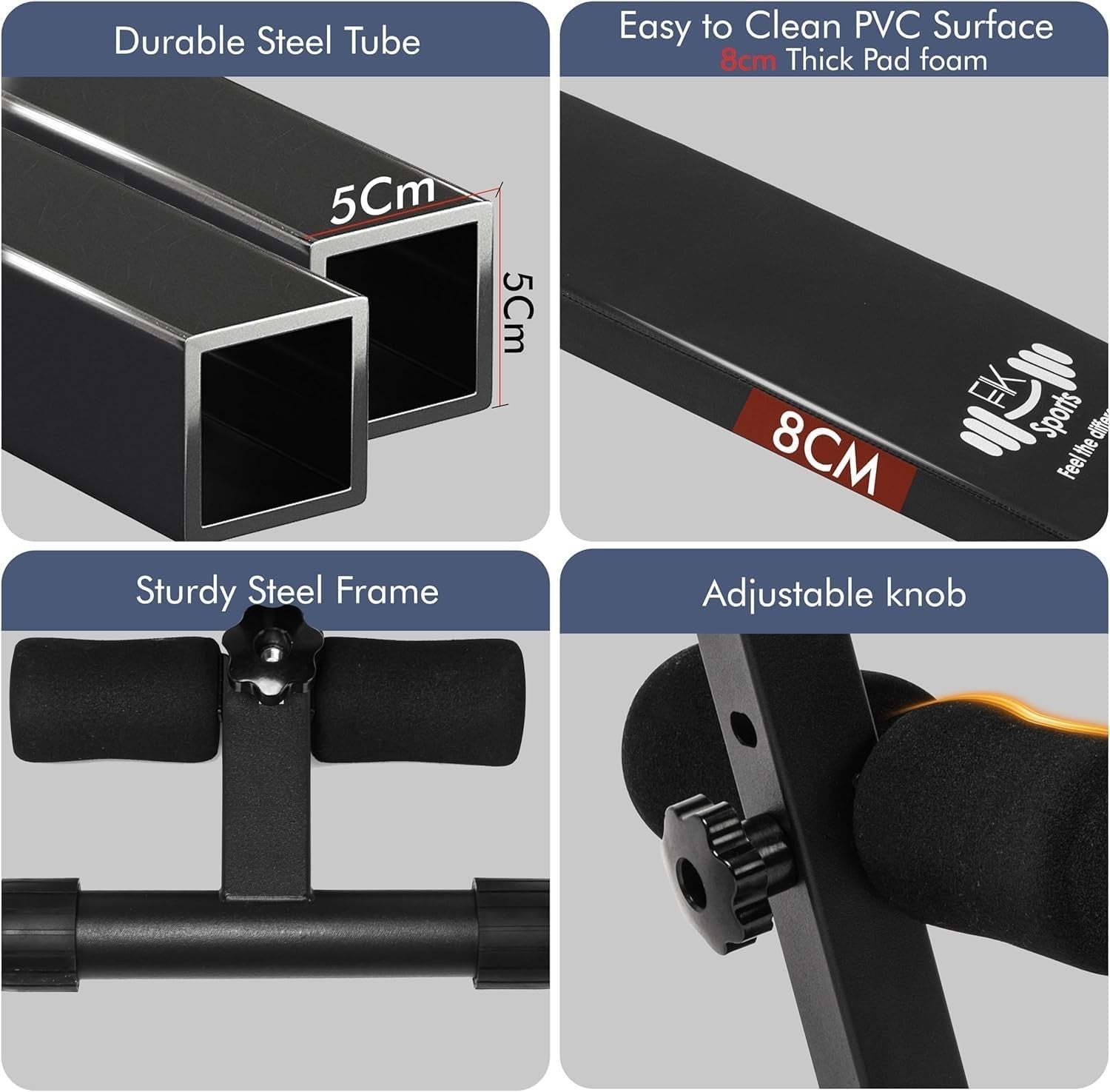 Foldable Adjustable Sit-Up Bench 150kg Compact Home Gym Trainer