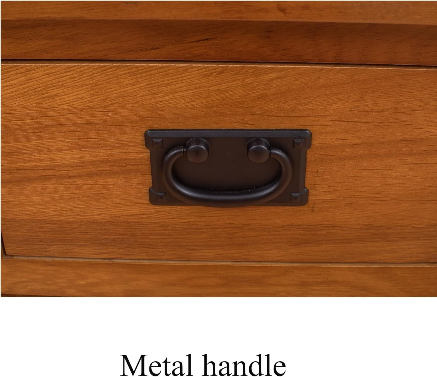 Small Solid  Rustic Oak Sideboard Cabinet 2 Door 2 Drawer Hallway Storage Unit