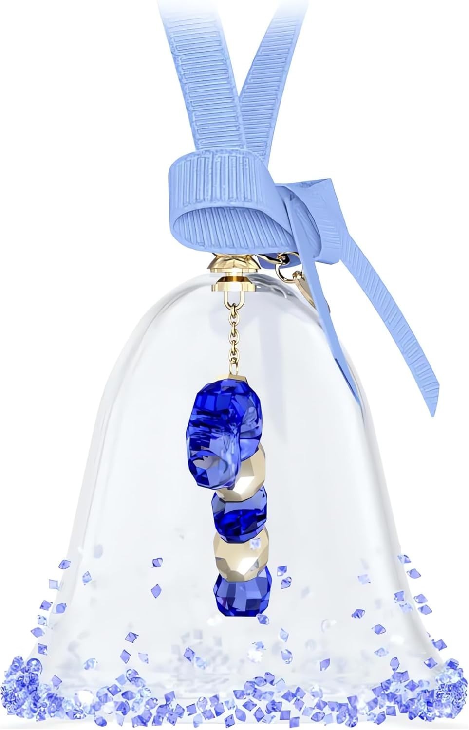 Blue Crystal Bell Ornament • Candy Cane Centrepiece • Luxury Festive Decor
